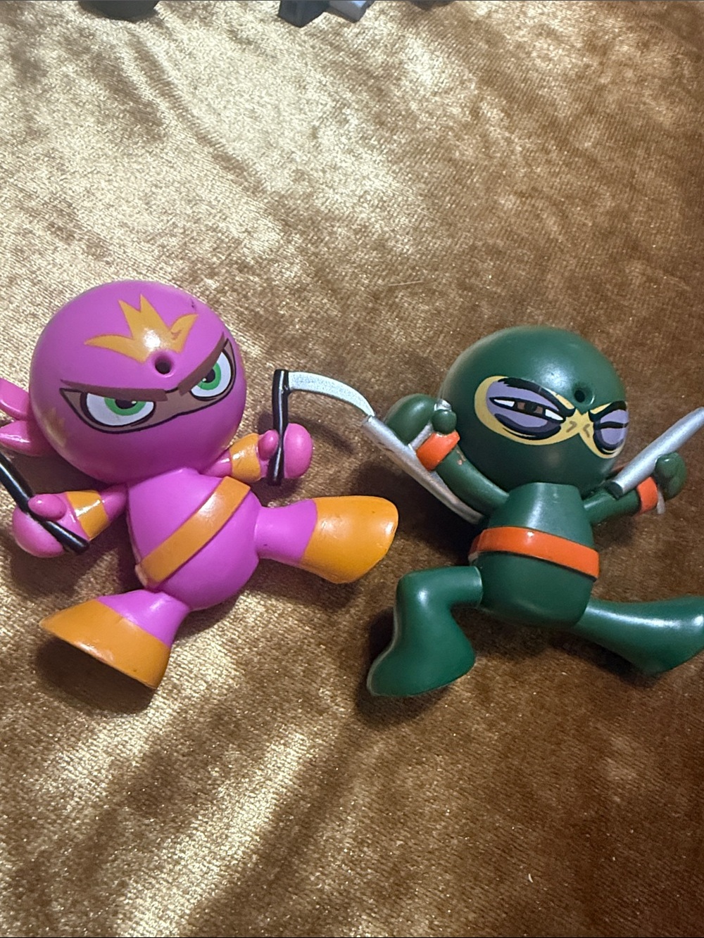Pink and Green fart Ninja Action Figures